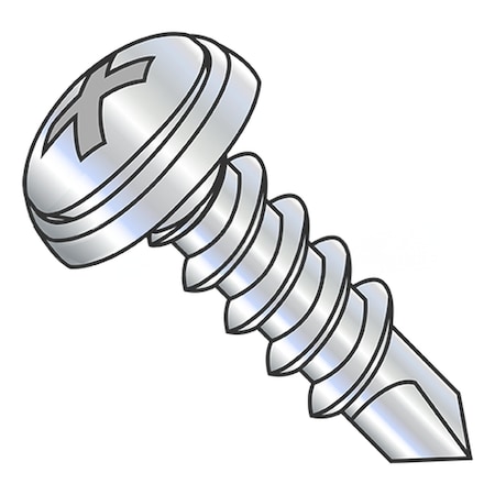 Usa Industrials Self-Drilling Screw, #6 x 1 in, Zinc Plated Steel Oval Head Phillips Drive BULK-SCRW-10408